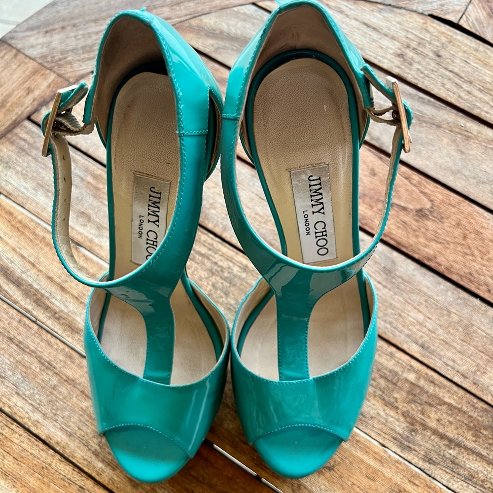 Teal Jimmy Choo Heels Size 5 1/2 U.S